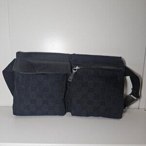 Authentic Gucci GG Canvas Waist Belt Bag